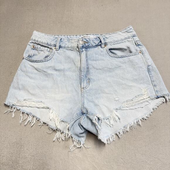 Garage Denim Festival Light Wash Distressed Cutoff Jean Shorts Size 9 29 Boho - Picture 1 of 10